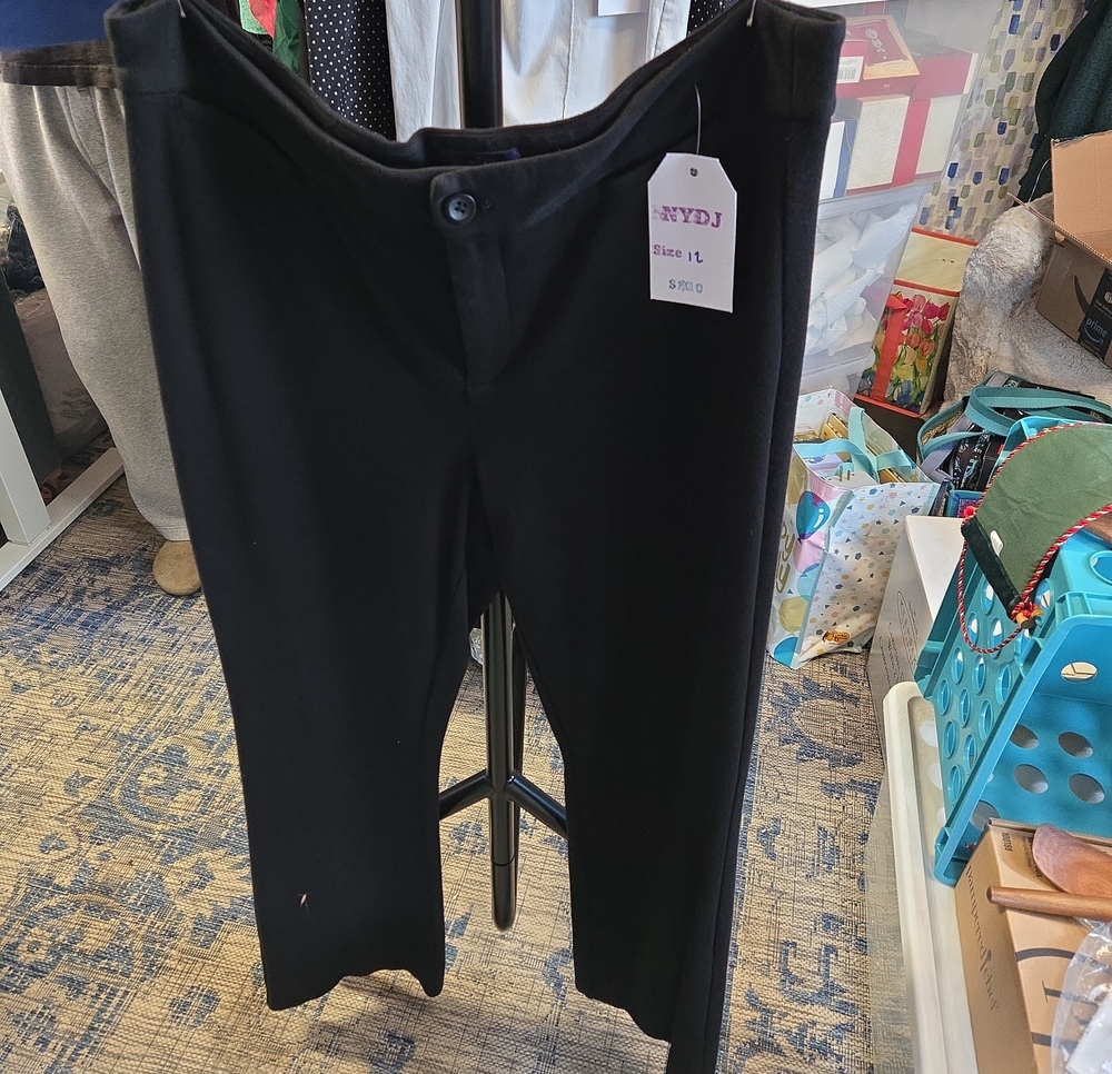 NYDJ Black Women's Pull-On Straight-Leg Pants
